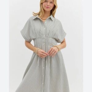 NWT  Striped Midi Dress